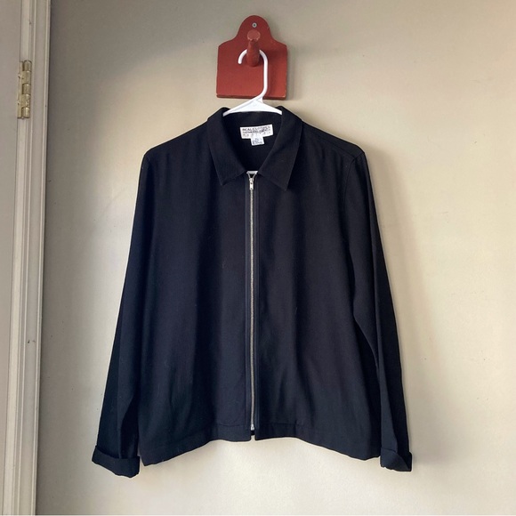 Vintage Saks Fifth Avenue Lightweight Collared Zip Up Jacket Petite L - Picture 3 of 6